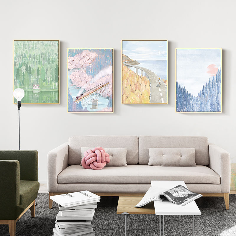 北欧客厅沙发装饰画轻奢餐厅卧室挂画现代简约风景壁画二十四节气第1