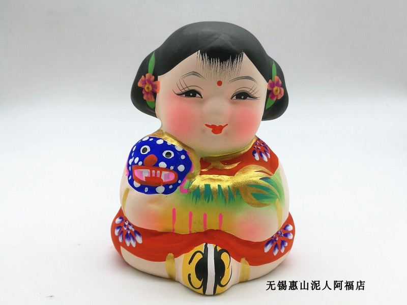 无锡泥人无锡特产惠山泥人大阿福泥塑工艺品吉祥如意阿福中国特色吉祥