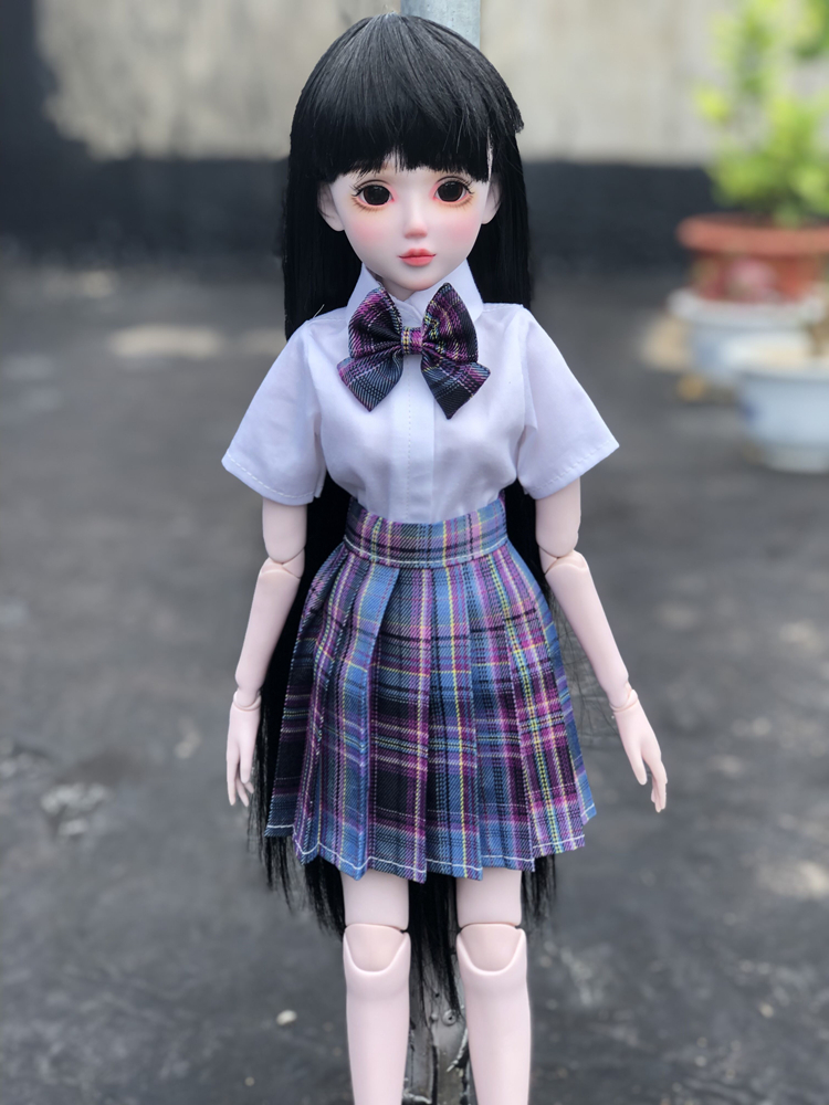 bjd3分6jk制服60cm叶罗丽衬衫百褶裙娃娃衣服.