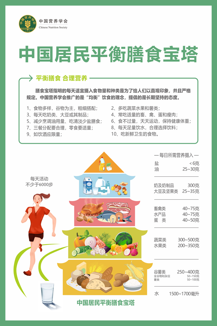 可狄膳食宝塔中国居民平衡膳食宝塔挂图蔬菜食物卡路里热量表儿童孕期