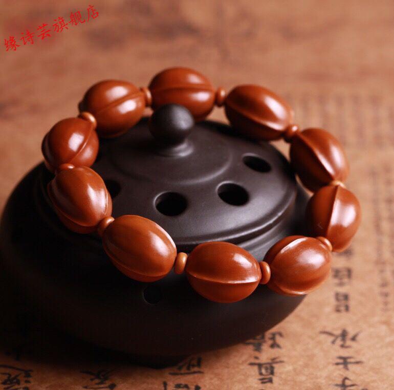 森爱百年老铁核红润橄榄核鲨鱼背手串手链16x20