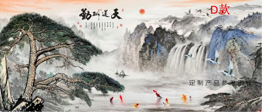 室外大院墙砖 瓷砖背景墙微晶 门头山水画外墙风水瓷砖风景画 高温