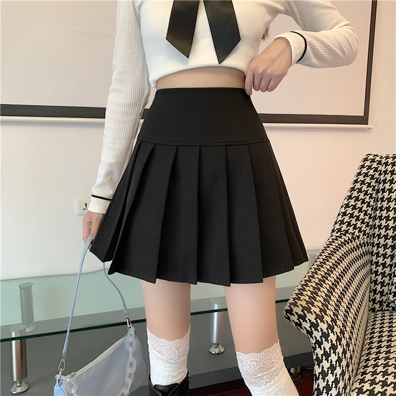 少女生百折裙学生百褶裙秋冬季初高中生半身裙女春秋高腰显瘦短裙显瘦