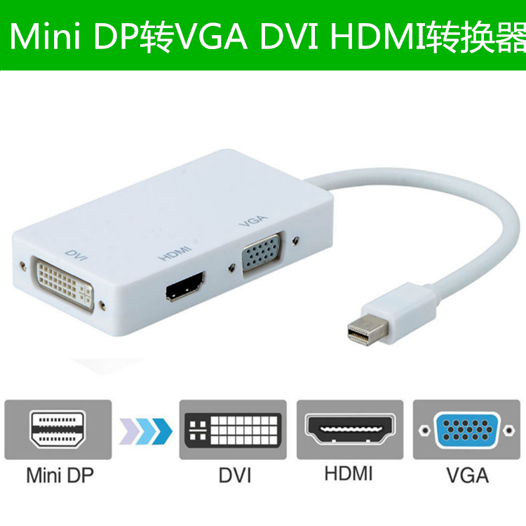 苹果电脑雷电minidp转vgahdmi视频转换器头macair投影仪连接线minidp