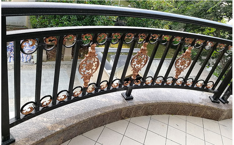 定制扶手护栏栏杆阳台铁艺锌钢护栏室内外铝合金不锈钢扶手围栏爆花铜