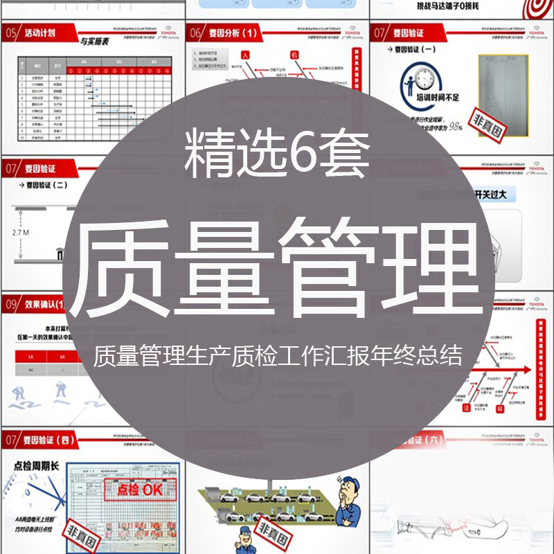 k108简约大气质量管理ppt模板生产质检汇报qc年终工作通用总结