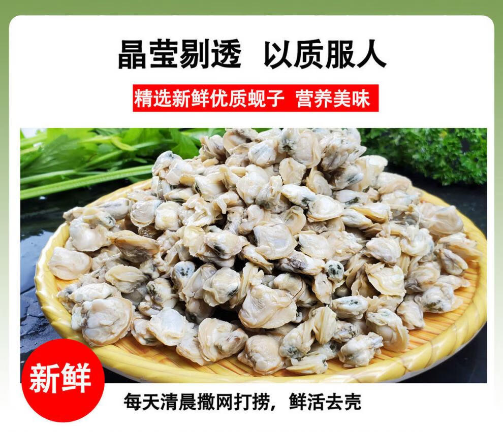 新鲜蚬子肉鲜活蚬子肉冷冻蚬子肉新鲜蚬子肉无沙蚬子肉蚬子肉小号250g