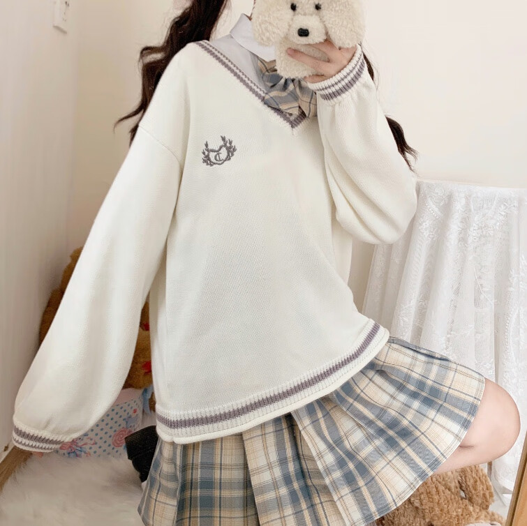 jk制服女学生全套版套装毛衣外套女秋冬季日系学生水手服三件套小熊