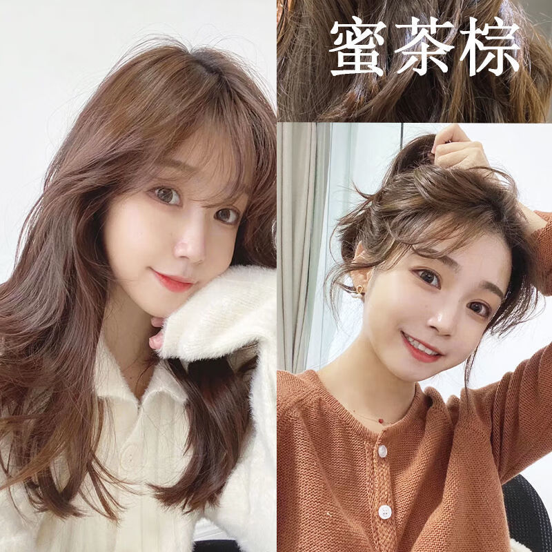 染发剂自己在家染发天然潮色网红流行色不沾头皮学生亚麻棕无需褪色显