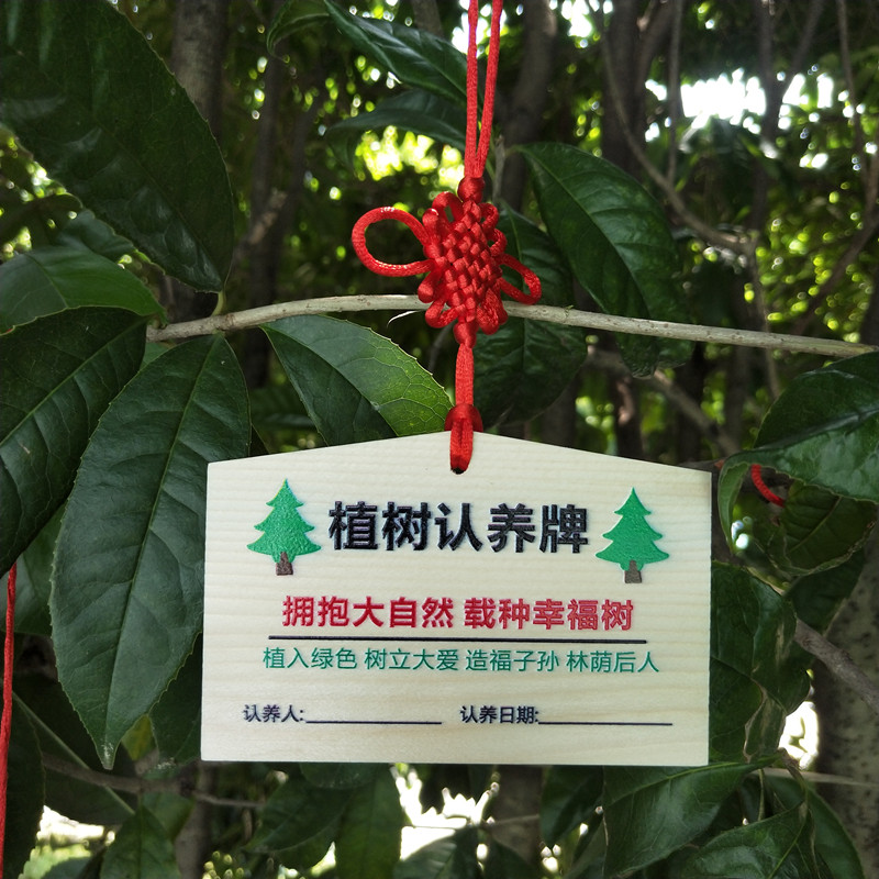 植树节认养牌高考加油挂牌幼儿园吊牌日式绘马许愿牌祈福牌印logo心形