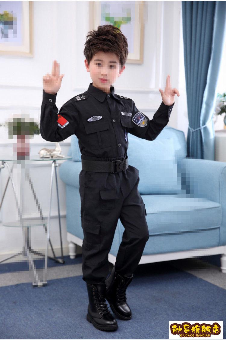 儿童小警察服特警衣服特种兵套装男孩女童警官幼儿园表演服装长短袖