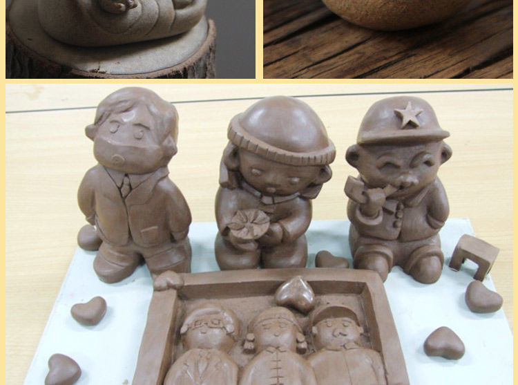 儿童手工泥巴软陶泥diy学生雕塑免烧陶艺粘土制作教学用陶土玩具350g