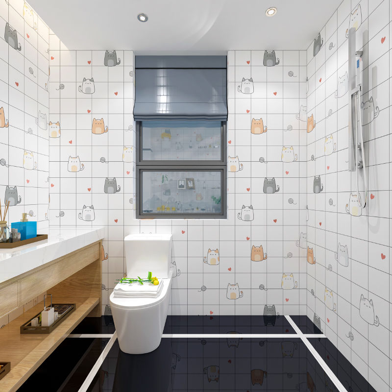 浴室卫生间贴纸防水墙贴洗澡间厕所自贴墙纸自粘厨房防油瓷砖预售年后