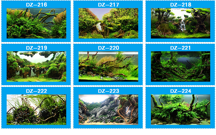 琪彩鱼缸背景纸画高清图3d立体水族箱贴纸热带鱼缸壁纸造景装饰山水景