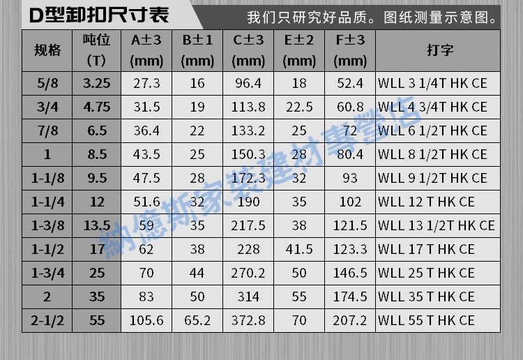 美式弓型卸扣高强度d形u型卡环卡扣锁扣起重吊装工具连接扣 美标25吨