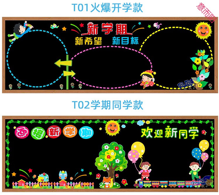 班级文化墙贴纸幼儿园开学黑板报装饰墙贴画教室布置小学主题班级文化