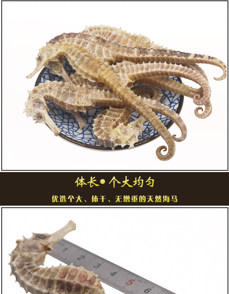 【】清水海马 海马干货 刺海马 约2g/条(500头/kg)