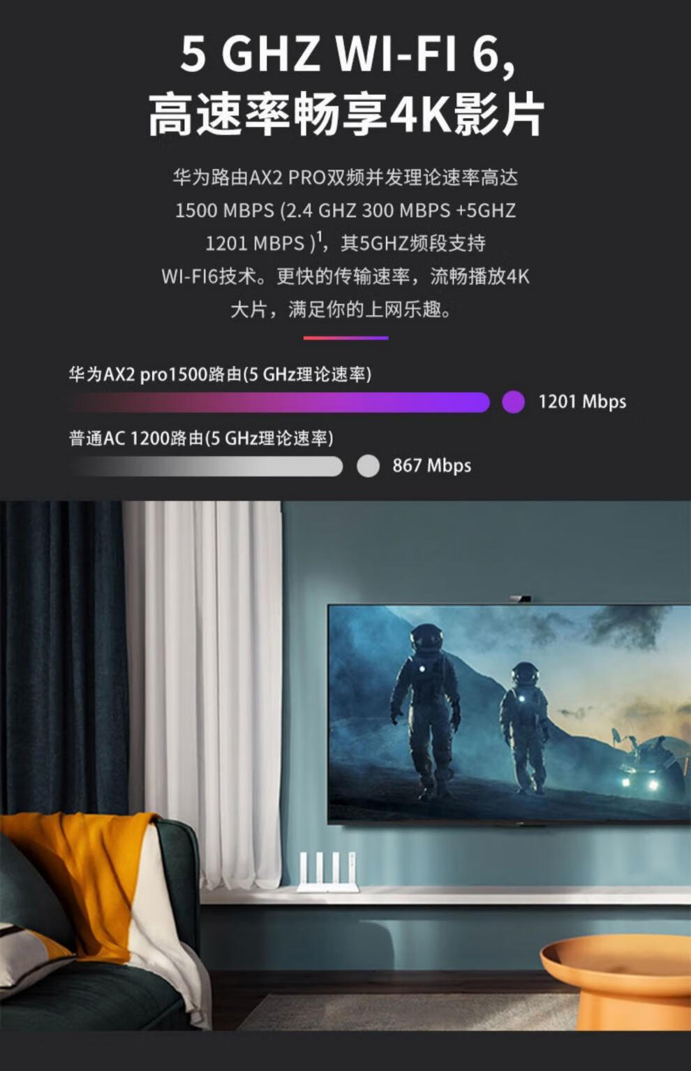 huawei华为华为路由器ax2pro高速wifi6路由器千兆端口双频家用全屋