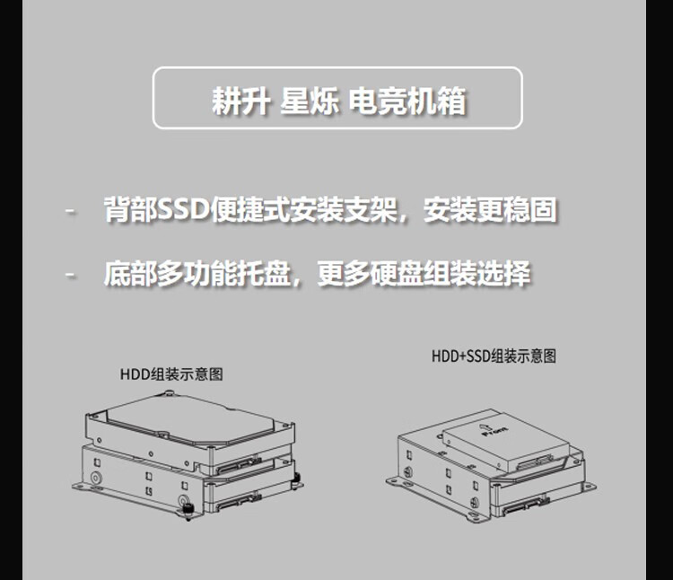 gainward/耕升星烁 星霜plus侧透玻璃水冷办公家用游戏电脑机箱小智宙