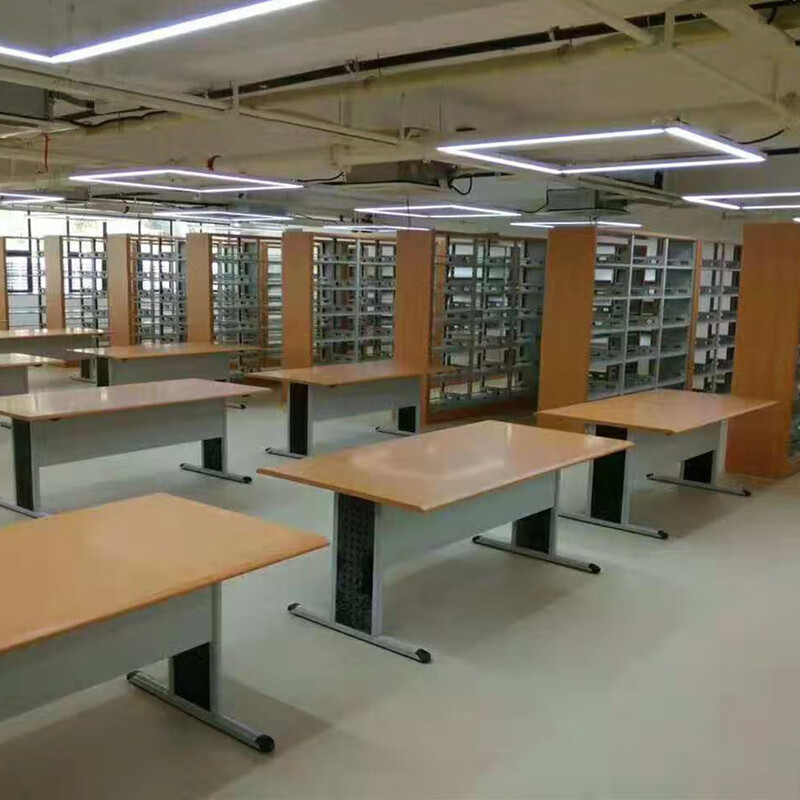 学校图书馆阅览室桌椅书店会议室培训阅读桌钢木办公桌椅开会桌子