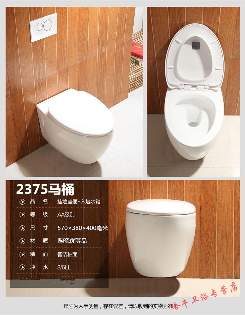 入墙式挂壁壁挂式马桶挂墙式座便隐藏水箱悬挂式挂便器墙排坐便器