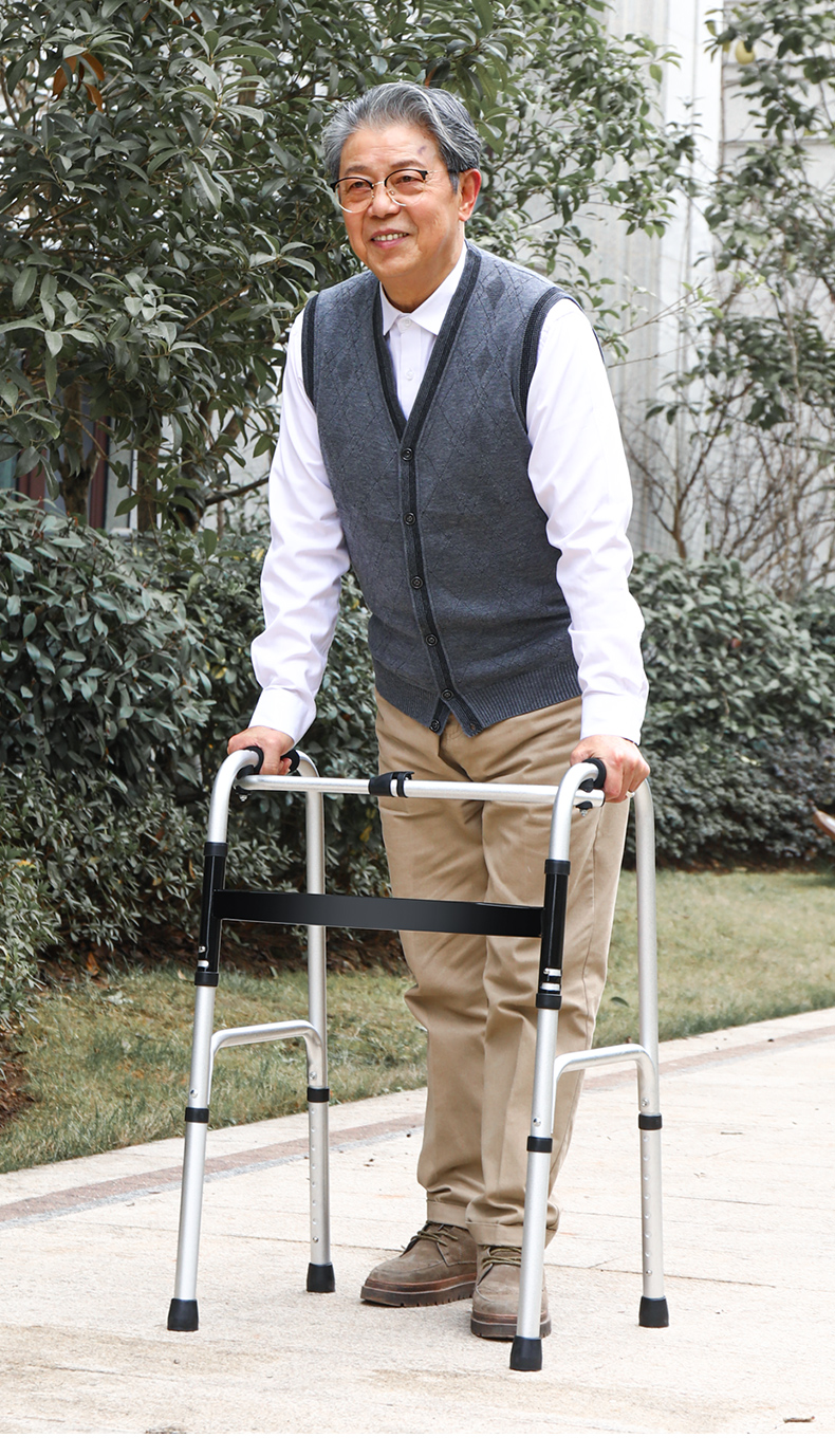 残疾人助行器康复走路辅助器助步器老年拐杖马桶扶手架老人行走器铝
