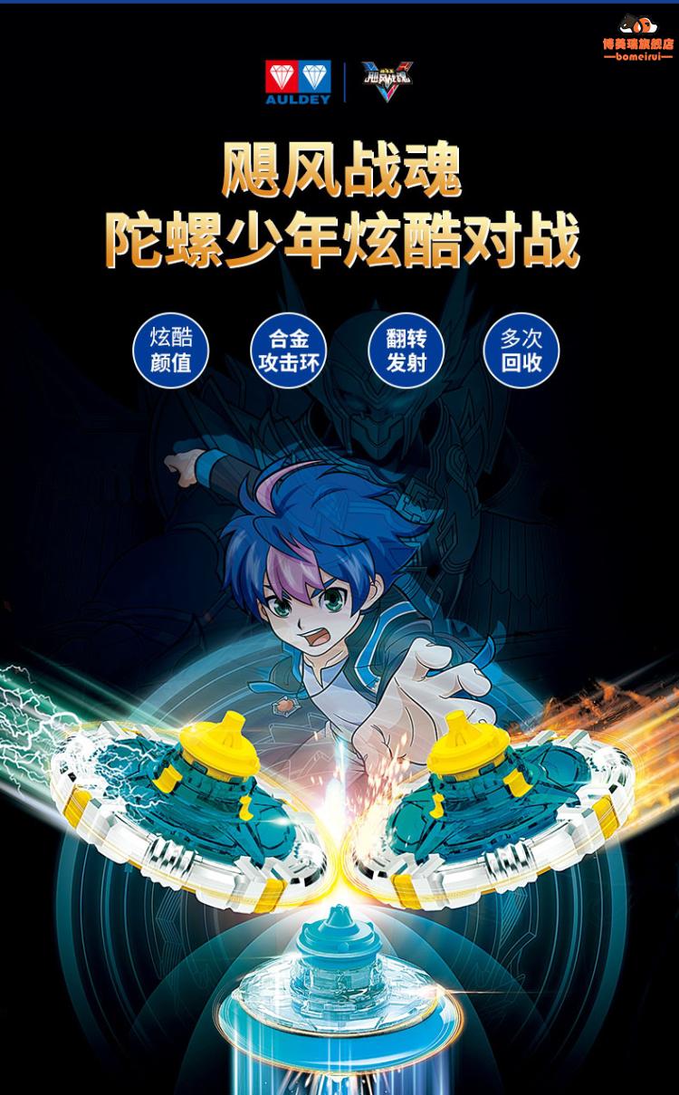 奥迪双钻陀螺变形陀螺玩具男孩新款奥迪双钻飓风战魂双层合体版战神之