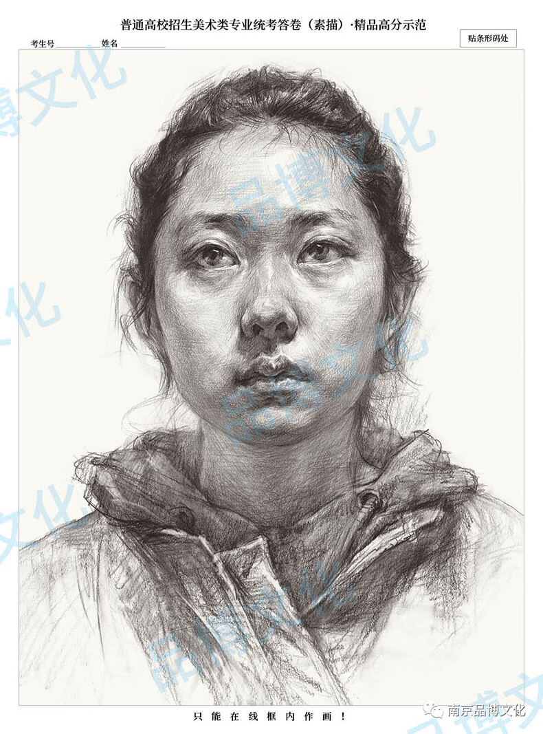 绘画 素描/速写 灏吉利 高分导向素描头像品博文化美术统考高分模板