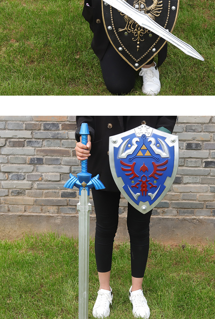 新款美国队罗马刀剑万圣节十字盾牌魔兽莱恩国王之剑国王恩莱剑80cm