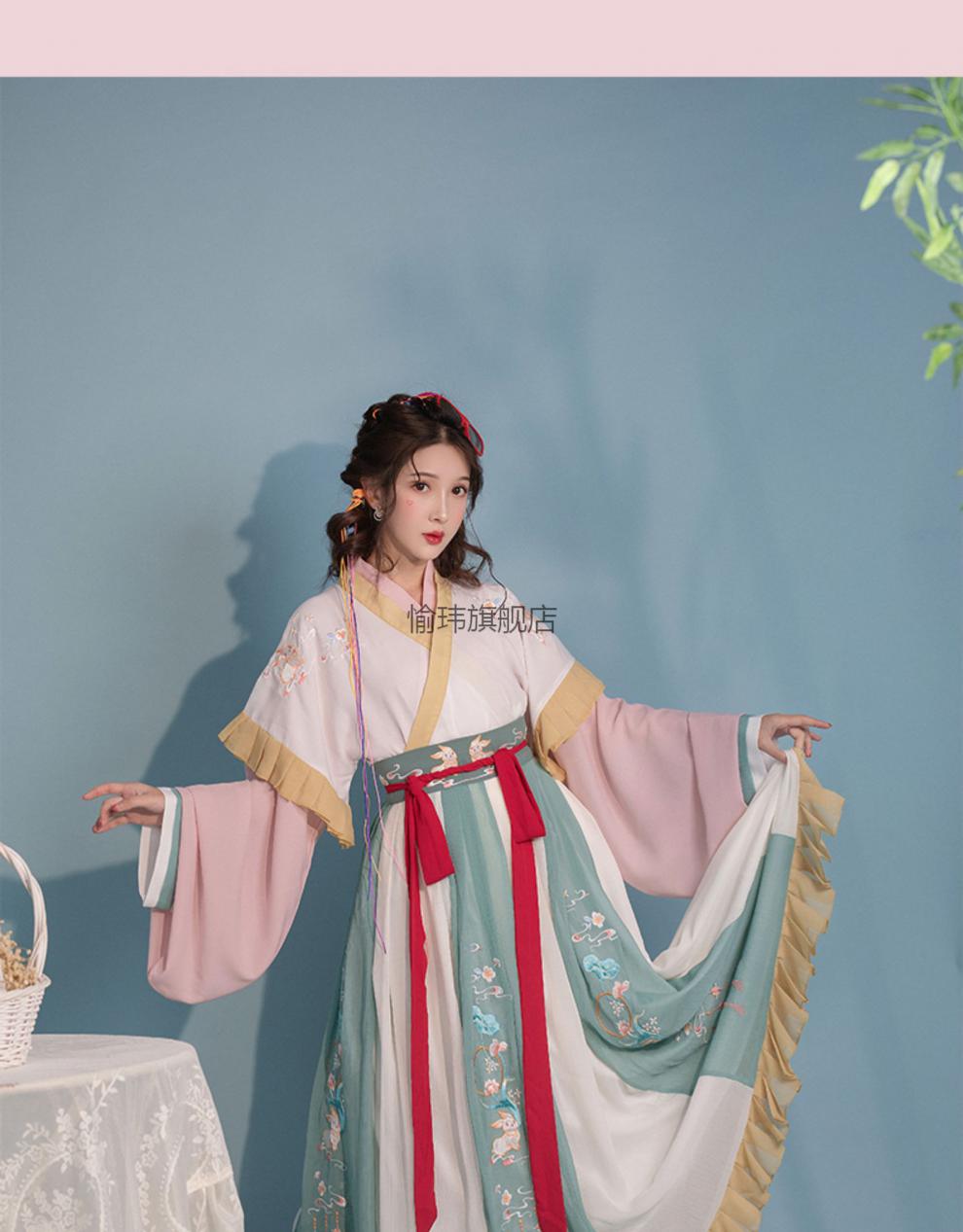 【文艺温柔平时可穿】古装女装汉服日常一套醉雨朵兔莲语女原创白菜晋