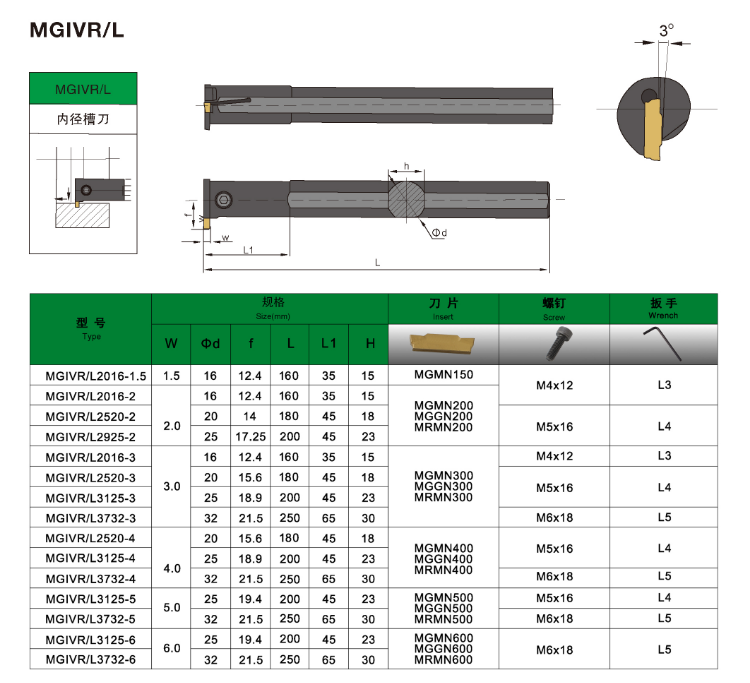 数控车床刀具内径槽刀内孔切刀内割槽刀杆mgivr2520-3mgivl2016-2