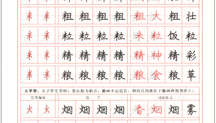 基础入门学生楷书钢笔偏旁部首习字帖硬笔书法罗扬字帖活动凑单包邮