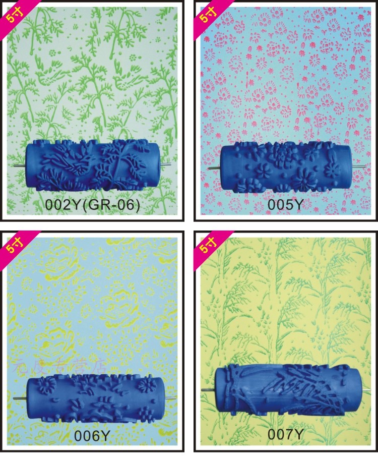 定做印花滚筒刷墙工具液体壁纸漆模具墙面印花滚花滚筒花纹装饰机5寸5