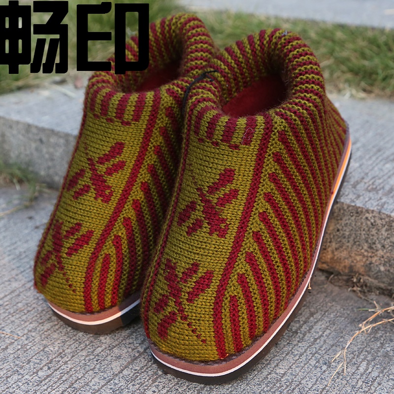 居家保暖棉鞋包跟妈妈月子底爸爸老人棉鞋qss 女鞋雪花(黑 玫红) 36
