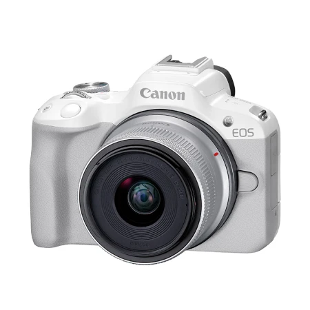 Canon CanonEOS R50 Small Portable Equipped with Multiple Intelligent Automatic Shooting Functions RF-S18-45 Lens Mirrorless Digital Kit White Canon CanonEOS R50 Small Portable Equipped with Multiple Intelligent Automatic Shooting Functions RF-S18-45 Lens Mirrorless Digital Kit White