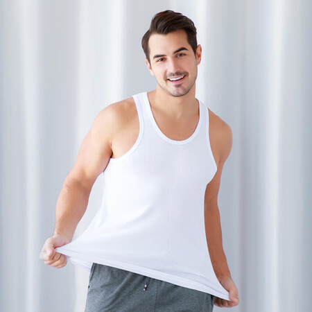 Langsha 3 pieces of men's vest cotton youth breathable summer sweatshirt hurdle sling sports bottoming fir, black and white gray, 1 piece each 180/XXL Langsha 3 pieces of men's vest cotton youth breathable summer sweatshirt hurdle sling sports bottoming fir, black and white gray, 1 piece each 180/XXL