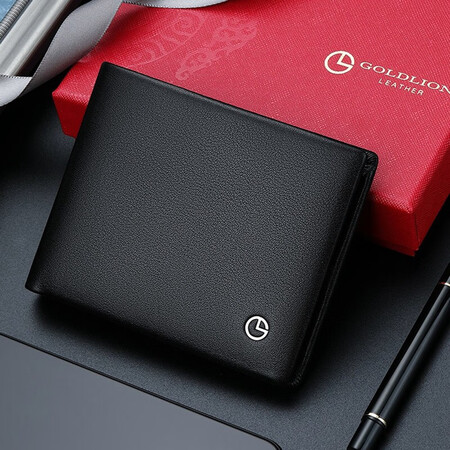 Goldlion Goldlion Men's Wallet Short First Layer Cowhide Multifunctional Wallet Fashion Business Wallet Horizontal Two-fold Wallet Gift Box Men's Gift Black Goldlion Goldlion Men's Wallet Short First Layer Cowhide Multifunctional Wallet Fashion Business Wallet Horizontal Two-fold Wallet Gift Box Men's Gift Black