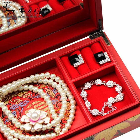 Nine-color jiucai jewelry box Pingyao push light lacquerware Hand-made collections for women’s day gifts Push light lacquer jewelry box Shanxi specialty red peony flower Nine-color jiucai jewelry box Pingyao push light lacquerware Hand-made collections for women’s day gifts Push light lacquer jewelry box Shanxi specialty red peony flower