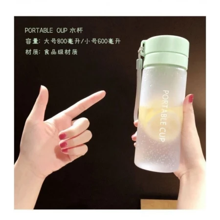 Jiadelang water cup large-capacity sports summer women's double-layer handy cup portable cup men's plastic tea cup transparent water bottle transparent white 800ml Jiadelang water cup large-capacity sports summer women's double-layer handy cup portable cup men's plastic tea cup transparent water bottle transparent white 800ml