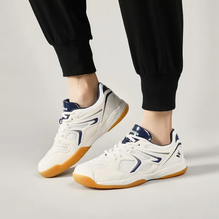 Pull back table tennis shoes 2022 spring sports shoes for men and women couple models low top breathable mesh table tennis shoes badminton shoes soft bottom shock absorption/103HC white dark blue 43/standard size Pull back table tennis shoes 2022 spring sports shoes for men and women couple models low top breathable mesh table tennis shoes badminton shoes soft bottom shock absorption/103HC white dark blue 43/standard size