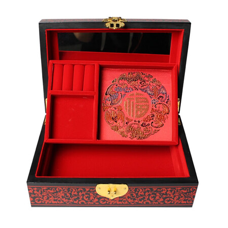 Nine-color jiucai jewelry box Pingyao push light lacquerware Hand-made collections for women’s day gifts Push light lacquer jewelry box Shanxi specialty red peony flower Nine-color jiucai jewelry box Pingyao push light lacquerware Hand-made collections for women’s day gifts Push light lacquer jewelry box Shanxi specialty red peony flower