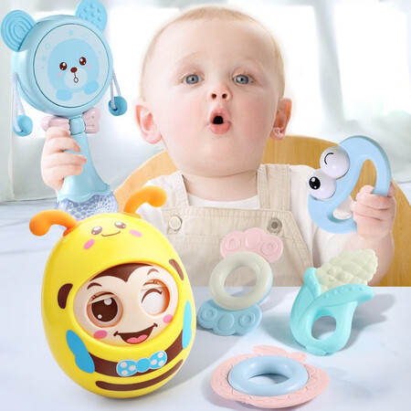 Qiaoqiao rabbit baby toy 0-1 year old hand rattle newborn toy 3-6-8 months baby toy 368 10 months Manhattan ball tumbler baby can bite soothing teether gift box Qiaoqiao rabbit baby toy 0-1 year old hand rattle newborn toy 3-6-8 months baby toy 368 10 months Manhattan ball tumbler baby can bite soothing teether gift box