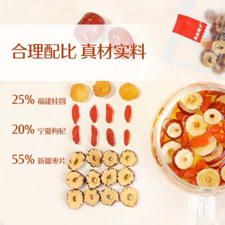 Liangpin shop longan red dates wolfberry tea 120g herbal tea tea bag unisex 10 small bags Liangpin shop longan red dates wolfberry tea 120g herbal tea tea bag unisex 10 small bags