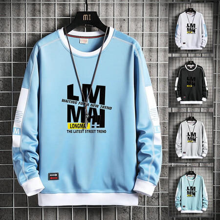 Fortune bird long-sleeved T-shirt men's autumn 2020 new all-match round neck printed bottoming shirt sports casual suit men's gray 4XL Fortune bird long-sleeved T-shirt men's autumn 2020 new all-match round neck printed bottoming shirt sports casual suit men's gray 4XL