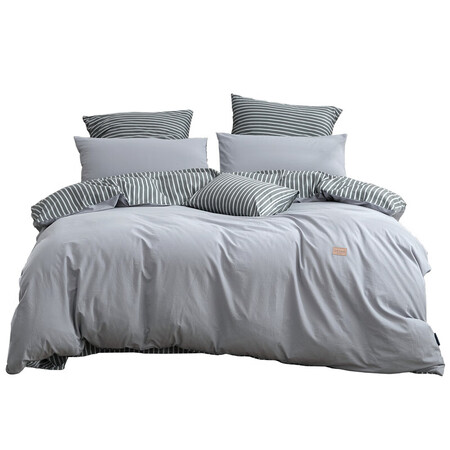 Mercury Home Textiles Four-piece set of pure cotton on the bed, 100% cotton set, bed sheet and quilt, washed cotton bedding set, extra double 1.8m bed Jian Fengyuan Mercury Home Textiles Four-piece set of pure cotton on the bed, 100% cotton set, bed sheet and quilt, washed cotton bedding set, extra double 1.8m bed Jian Fengyuan