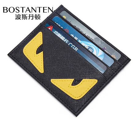 Bostendon Card Case Business Card Holder Thin Convenient Card Case Leather Case Bank Card Case Mini Wallet Black With Yellow Bostendon Card Case Business Card Holder Thin Convenient Card Case Leather Case Bank Card Case Mini Wallet Black With Yellow
