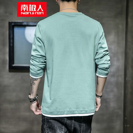 Antarctic long-sleeved t-shirt men's autumn 2020 new trend men's round neck bottoming shirt pullover sports T-shirt top coat men's clothes men's T314 gray 3XL Antarctic long-sleeved t-shirt men's autumn 2020 new trend men's round neck bottoming shirt pullover sports T-shirt top coat men's clothes men's T314 gray 3XL