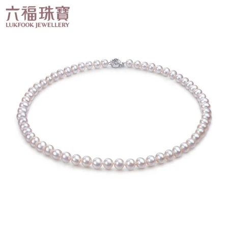 Luk Fook Jewelry Silver 925 Morning Dew Rose Buckle Freshwater Pearl Necklace Women's Gift F87DSN001 Total weight about 25.92 grams Luk Fook Jewelry Silver 925 Morning Dew Rose Buckle Freshwater Pearl Necklace Women's Gift F87DSN001 Total weight about 25.92 grams
