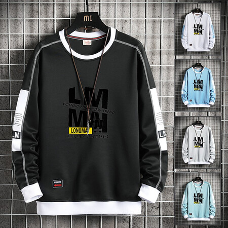 Fortune bird long-sleeved T-shirt men's autumn 2020 new all-match round neck printed bottoming shirt sports casual suit men's gray 4XL Fortune bird long-sleeved T-shirt men's autumn 2020 new all-match round neck printed bottoming shirt sports casual suit men's gray 4XL