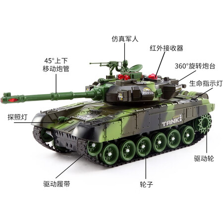 Zhixiang children's toy remote control car tank toy car 2.4G battle boy toy tank car military simulation model rechargeable off-road car gift Zhixiang children's toy remote control car tank toy car 2.4G battle boy toy tank car military simulation model rechargeable off-road car gift